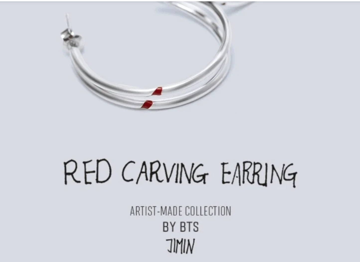 BTS Jimin Red Carving Earrings