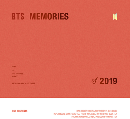 BTS MEMORIES OF 2019 DVD